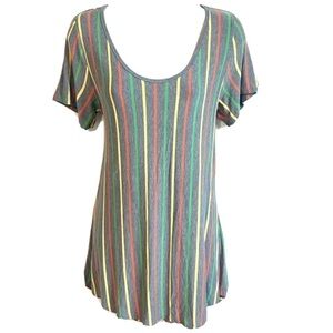 🆕 Lularoe Irma striped scoop neck hi low pullover tunic top medium